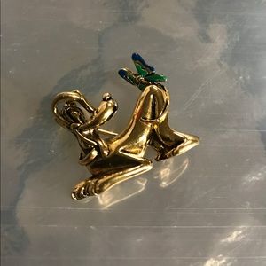 VINTAGE Napier DISNEY Pluto & Enameled Butterfly